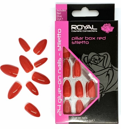 ROYAL Pillar Box Red Stiletto False Nails