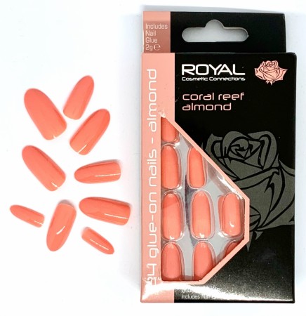 ROYAL Coral Reef Almond False Nails